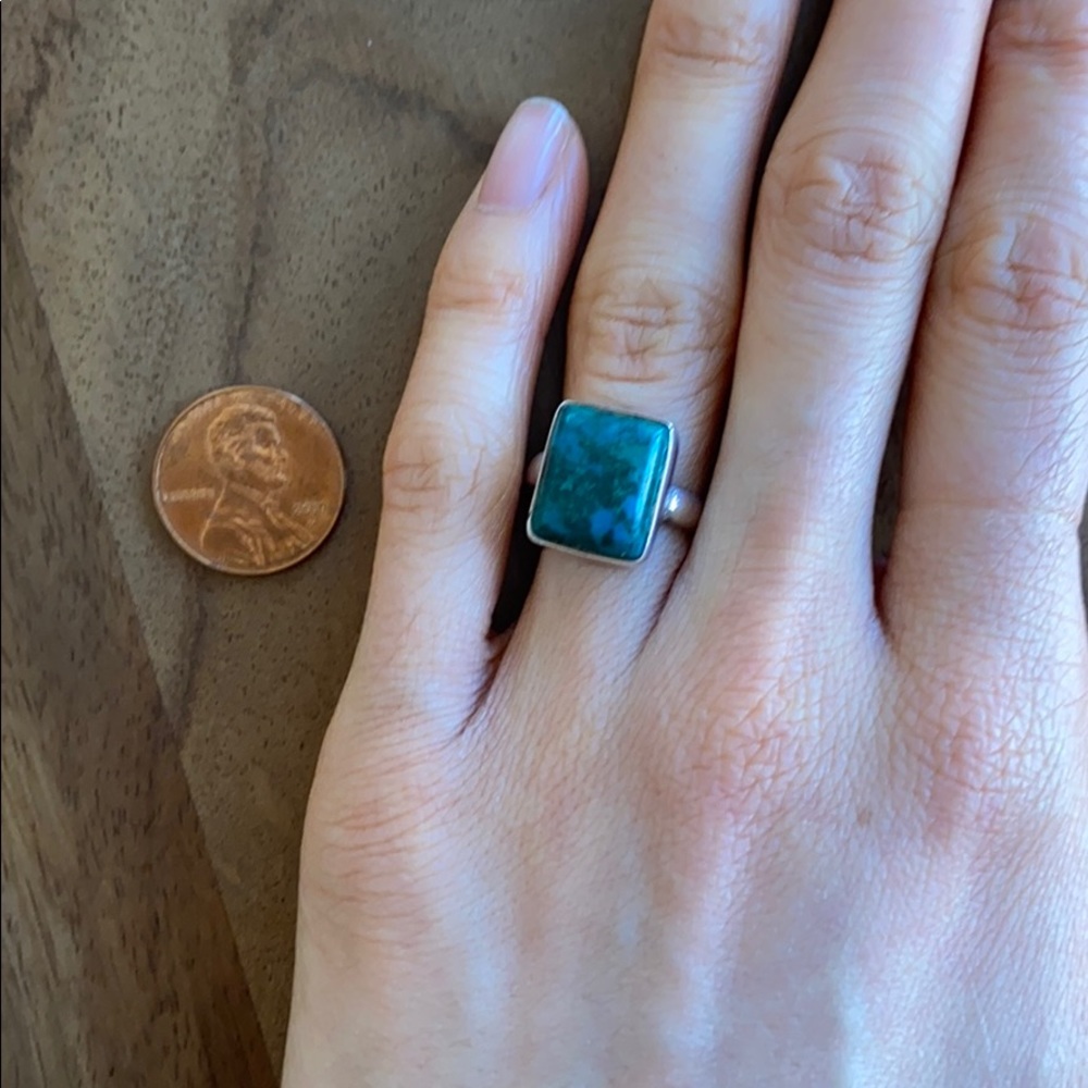 Chrysocolla Sterling Silver Ring 5! - Picture 7 of 14